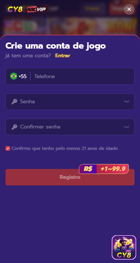 Cadastro cy8.com com bônus diário